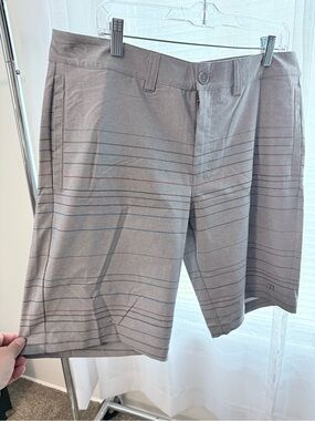 Christopher & Banks Gray Flat-Front Striped Men's Shorts